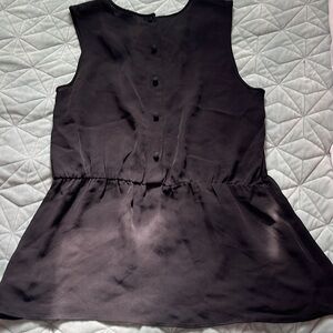 Theory 100% Silk Button Down Back Cinched Waist Blouse